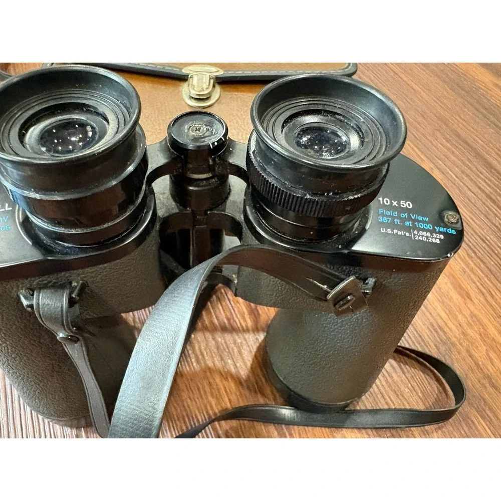 Vintage‎ Bushnell Insta-Focus 10x50 Binoculars 367 ft at 1000 yds Case & Strap